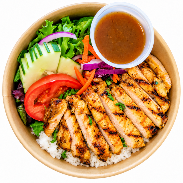 Thai Grilled Chicken Over Rice.